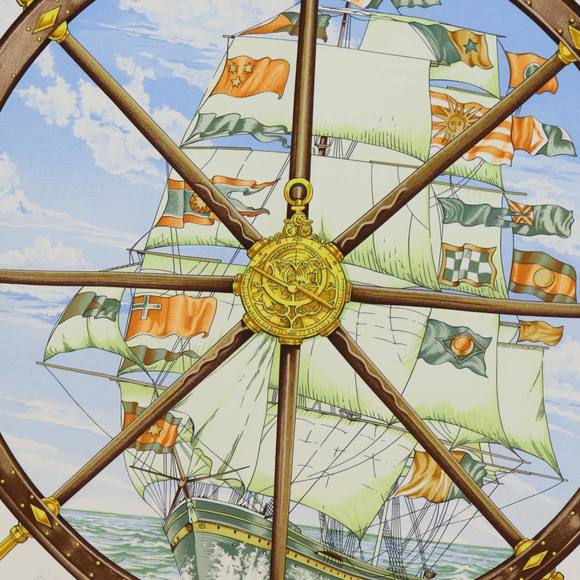 HERMES Carre 90 vive le vent Scarf Silk Orange Auth ki4369 - Picture 6 of 15